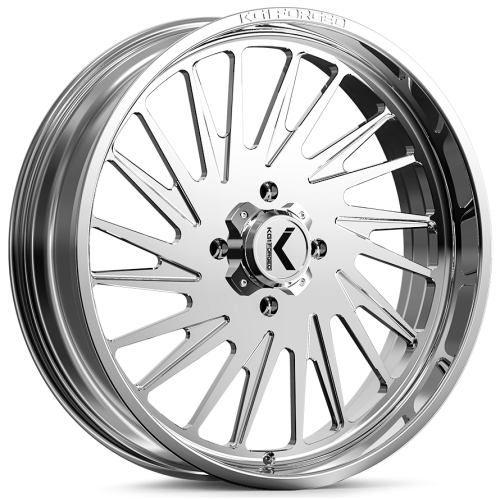 Assassinator Mud Tires 40x10-24 on KG1 Forged KU038 Javelin Polished Wheels