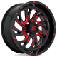 Fuel Off Road Kompressor Gloss Black with Red Tint 18x7 Wheels/Rims (Full Set)