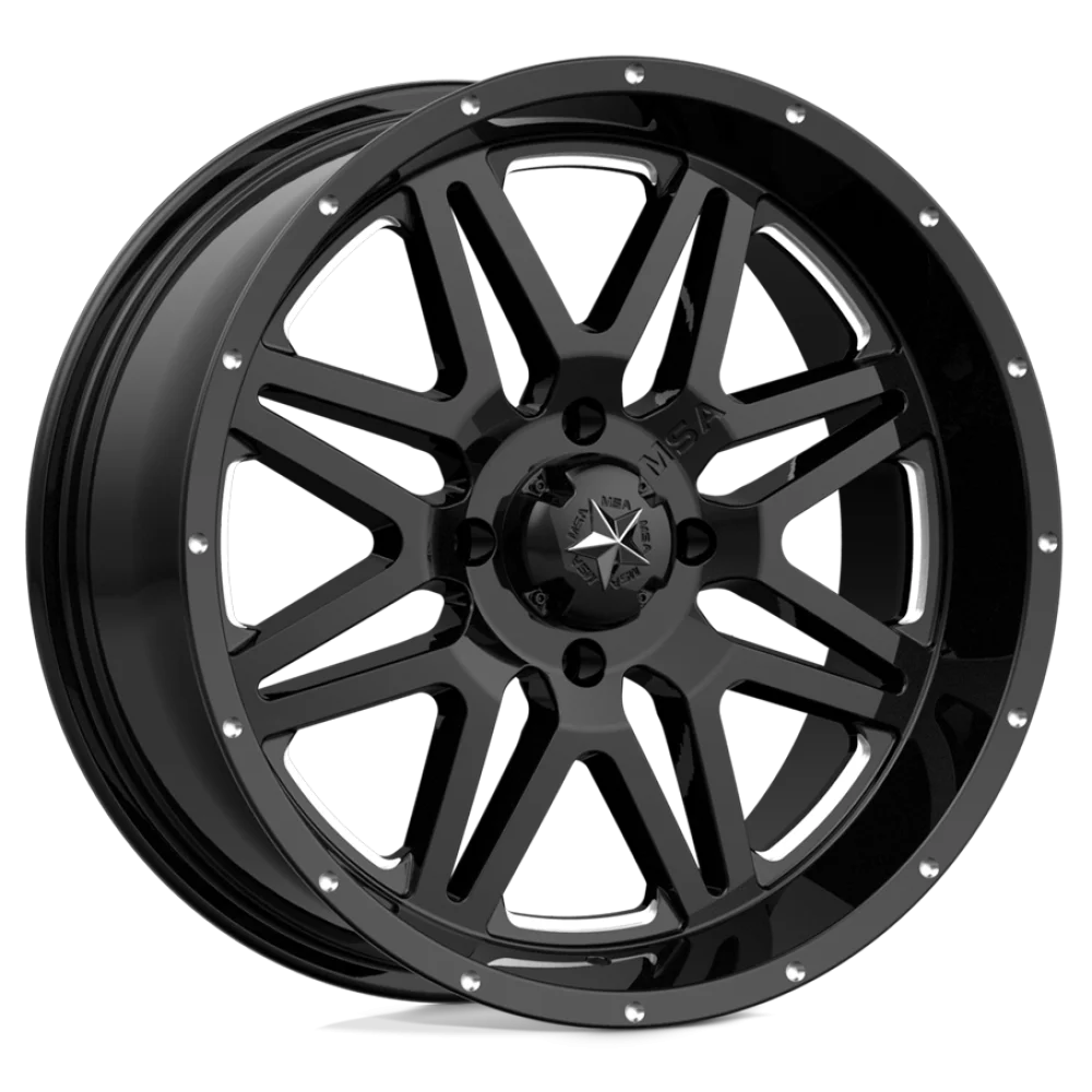 MSA M26 Vibe Gloss Black Milled wheel