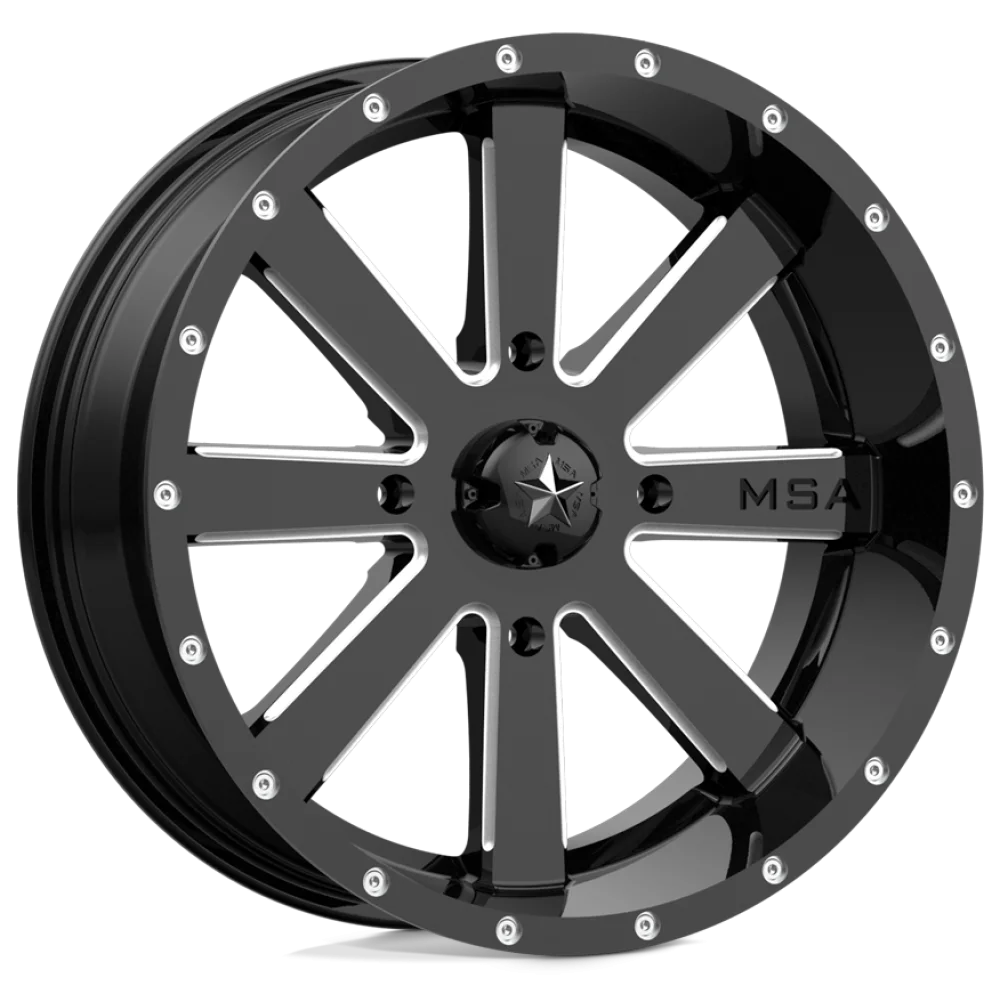 MSA M34 Flash Gloss Black Milled wheel