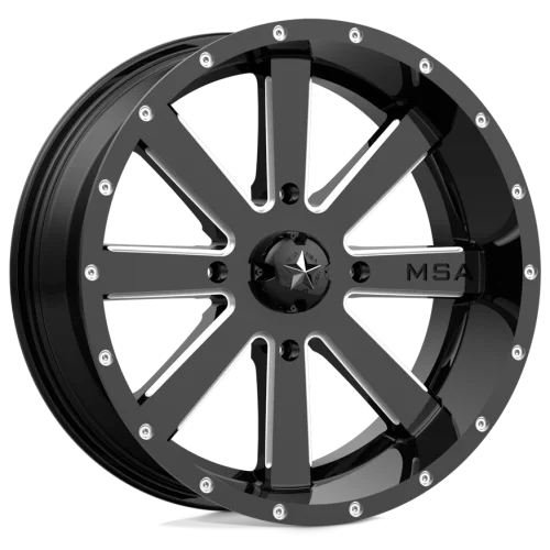 MSA M34 Flash Gloss Black Milled wheel