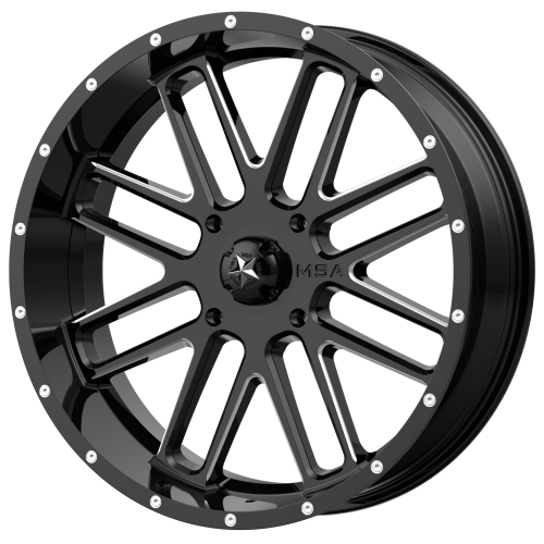 MSA M35 Bandit Gloss Black Milled 18x7 Wheels/Rims (Full Set) MSA M35 Bandit Gloss Black Milled 18x7 Wheels/Rims (Full Set)
