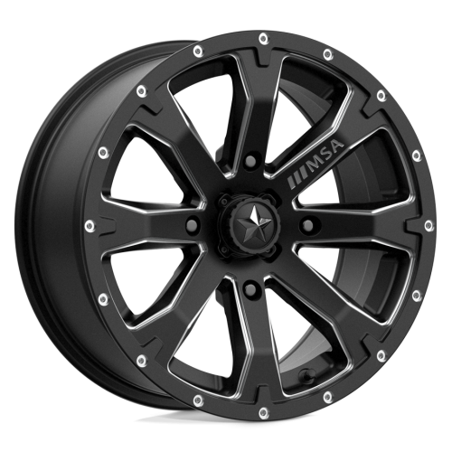 ITP MT911 27x10-14 (8ply) Tires on MSA M42 Bounty Satin Black Milled Wheels