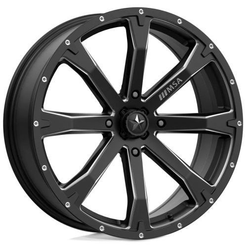 Assassinator Mud Tires 36x8-20 on MSA M42 Bounty Matte Black Milled Wheels