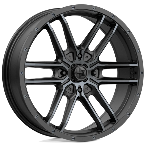 Assassinator Mud Tires 36x8-20 on MSA M43 Fang Titanium Tint Wheels