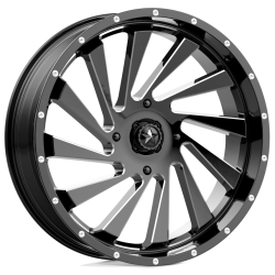 Terache Aztex XL 38x9-22 (8ply) Tires on MSA M46 Blade Gloss Black Milled Wheels