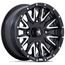 ITP MT911 27x10-14 (8ply) Tires on MSA M49 Creed Matte Black & Machined Wheels ITP MT911 27x10-14 (8ply) Tires on MSA M49 Creed Matte Black & Machined Wheels