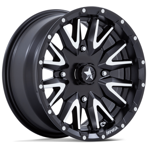 ITP MT911 27x10-14 (8ply) Tires on MSA M49 Creed Matte Black & Machined Wheels
