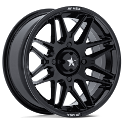 Terache Aztex XL 28x9-14 (8ply) Tires on MSA M52 Radar Gloss Black Wheels