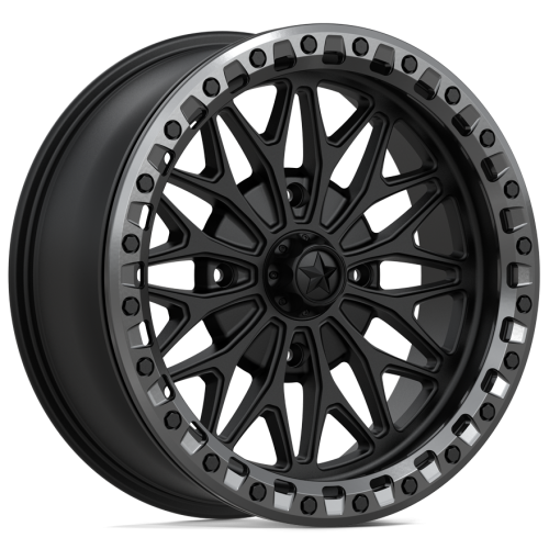 BKT AT 171 33x8-18 Tires on MSA M53 Bolo Matte Black Beadlock Wheels
