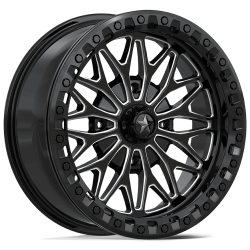 BKT AT 171 33x8-18 Tires on MSA M53 Bolo Gloss Black Milled Beadlock Wheels BKT AT 171 33x8-18 Tires on MSA M53 Bolo Gloss Black Milled Beadlock Wheels