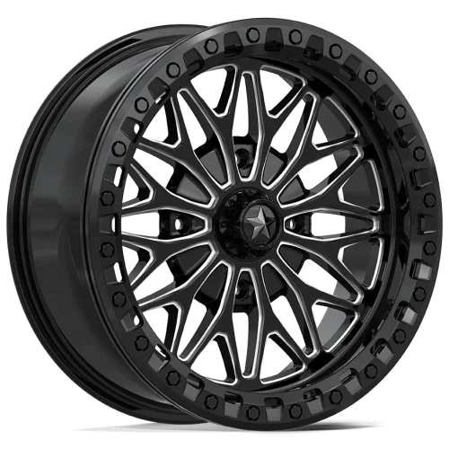 MSA M53 Gloss Black Milled Beadlock wheel