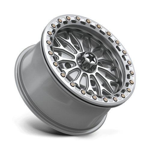 MSA M53 Bolo Gloss Silver 15x7 Beadlock Wheels/Rims (Full Set) MSA M53 Bolo Gloss Silver 15x7 Beadlock Wheels/Rims (Full Set)