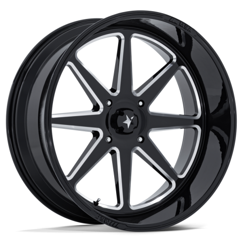 MSA M54 Spark Gloss Black Milled 24x10 Wheels/Rims (Full Set)
