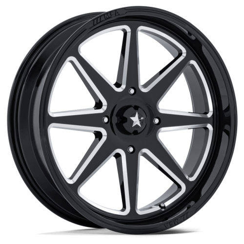 MSA M54 Spark Gloss Black Milled 18x7 Wheels/Rims (Full Set)