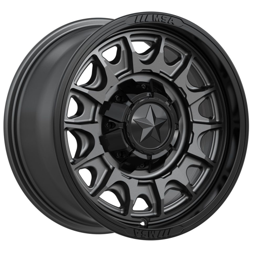 EFX MotoCrusher 32x10-15 Tires on MSA M55 Commander Matte Gunmetal Wheels