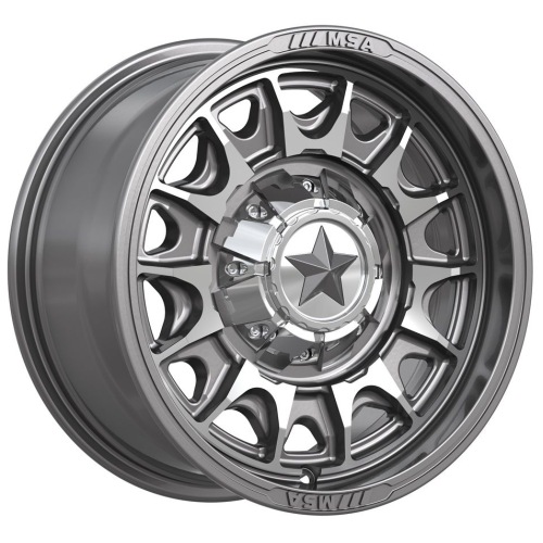 EFX MotoCrusher 32x10-15 Tires on MSA M55 Commander Platinum Machined Wheels