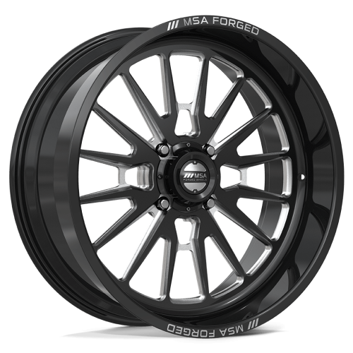 Assassinator Mud Tires 44x12-24 on MSA Breakout Gloss Black Milled (24x10) Forged Wheels