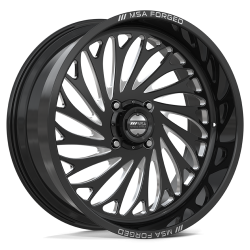 Assassinator Mud Tires 44x12-24 on MSA Coil Gloss Black Milled (24x10) Forged Wheels