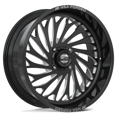 Assassinator Mud Tires 44x12-24 on MSA Coil Gloss Black Milled (24x10) Forged Wheels