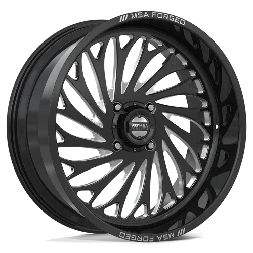 MSA Coil Gloss Black Milled (24x10) Forged wheel