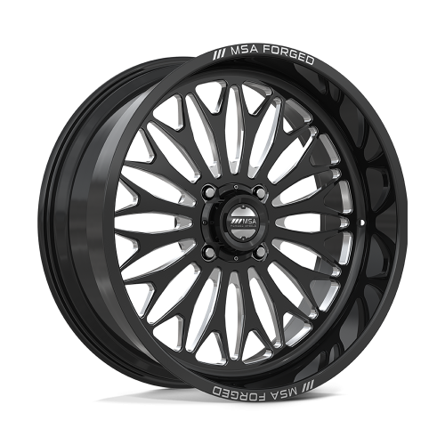 MSA Shockwave Gloss Black Milled 24x10 Forged Wheels/Rims (Full Set)