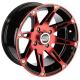 Assassinator Mud Tires 29.5x8-14 on Moose Offroad 387 X Anodized Red Wheels