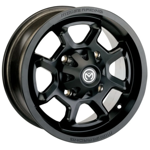 Assassinator Mud Tires 29.5x8-14 on Moose Offroad 415 X Matte Black Wheels