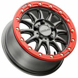 Raceline A14 Alpha Gunmetal with Red Ring 15x7 Beadlock Wheel/Rim