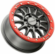 Raceline A14 Alpha Gunmetal with Red Ring 15x7 Beadlock Wheels/Rims (Full Set)
