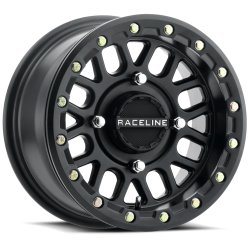 Raceline A93 Podium Satin Black with Black Ring 14x7 Beadlock Wheel/Rim