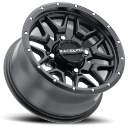 Raceline A94 Krank Satin Black 14x7 Wheels/Rims (Full Set)