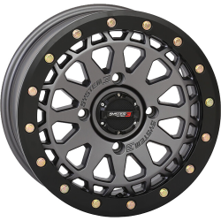 System 3 Offroad SB-6 Gunmetal Grey 15x7 Beadlock Wheels/Rims (Full Set)