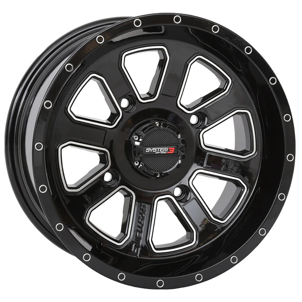 ST-4 Gloss Black Machined wheel