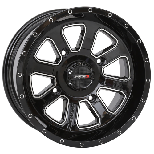 Wild Boar Razorback M/T 28x9.5-14 (6-Ply) Mud Tires on ST-4 Gloss Black Machined Wheels Wild Boar Razorback M/T 28x9.5-14 (6-Ply) Mud Tires on ST-4 Gloss Black Machined Wheels