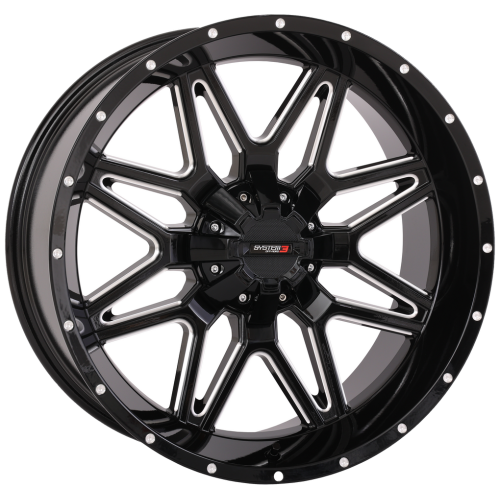 EFX Motoclaw 33x10-20 Tires on System 3 Offroad ST-7 Gloss Black Milled Wheels