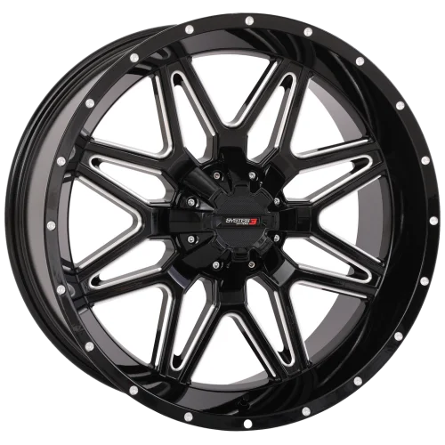 System 3 Offroad ST-7 Gloss Black Milled wheel