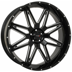 System 3 XT400W 40x12-24 Tires on ST-7 Gloss Black Milled (24x9) Wheels