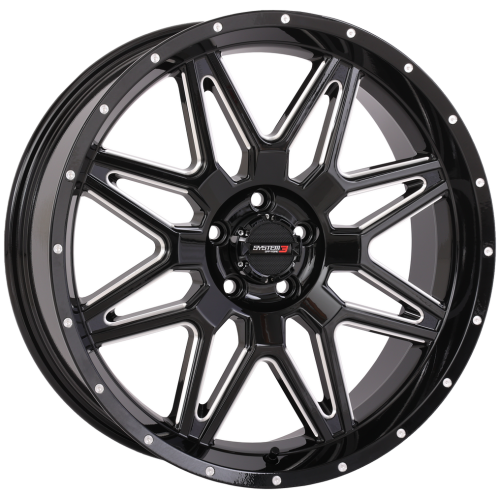 Terache Aztex XL 35x9-20 (8ply) Tires on System 3 Offroad ST-7 Gloss Black Milled Wheels