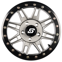 Sedona Clutch Gunmetal with Black Ring 14x7 Beadlock Wheel/Rim