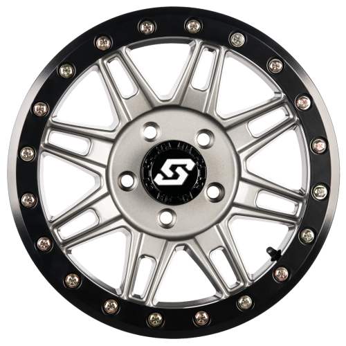 Sedona Clutch Gunmetal with Black Ring 14x7 Beadlock Wheel/Rim