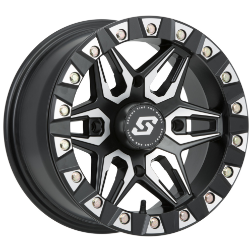Tusk Terrabite 30x10-14 Radial Tires on Sedona Split 6 Gloss Black Machined Beadlock Wheels