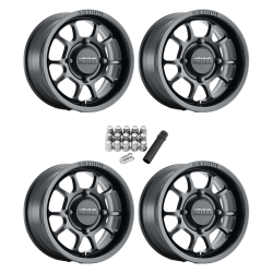 Method 409 UTV Bead Grip Matte Black 14x7 Wheel/Rim (Full Set)
