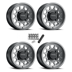 Method 414 UTV Bead Grip Gloss Graphite 14x7 Wheel/Rim (Full Set)
