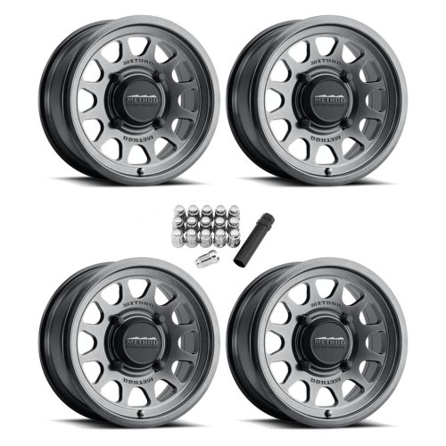 Method 414 UTV Bead Grip Gloss Graphite 15x10 Wheel/Rim (Full Set)