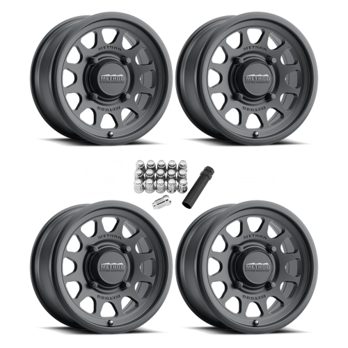 Method 414 UTV Bead Grip Matte Black 15x10 Wheel/Rim (Full Set)