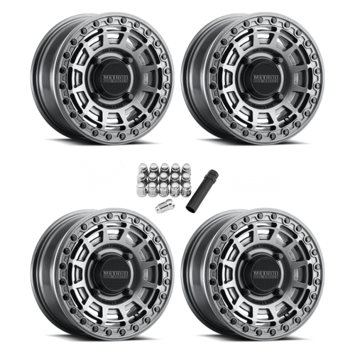 Method 415 UTV Beadlock Gloss Graphite 15x10 Wheel/Rim (Full Set)