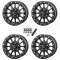 Frontline 223 Matte Black 14x7 Beadlock Wheels/Rims (Full Set)