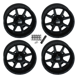 Frontline 556 Stealth Matte Black 14x7 Wheels/Rims (Full Set)