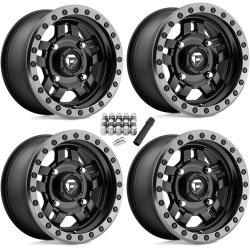 Fuel Off Road Anza D557 Matte Black w/ Anthracite Ring 14x7 Wheel/Rim (Full Set)